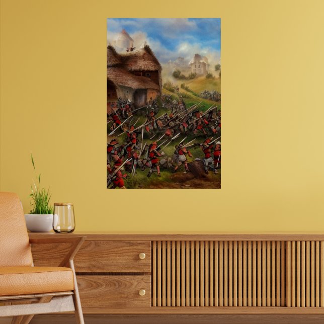 Batalla en el Poster de arte digital de la aldea # (Salón 2)