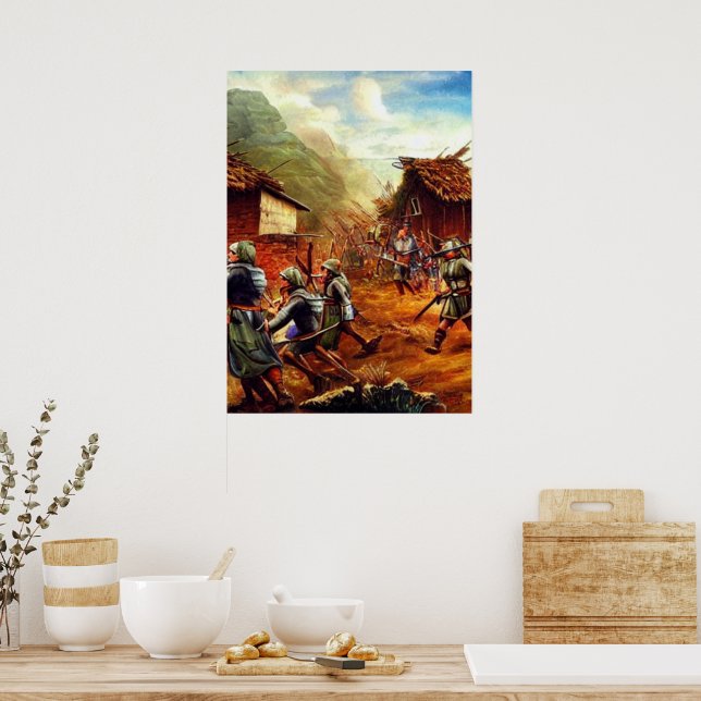 Batalla en el Poster de arte digital de la aldea # (Cocina)