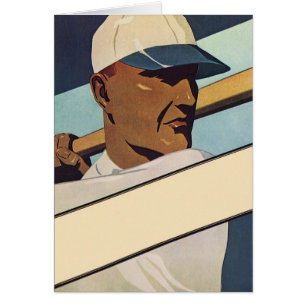 Bateador de béisbol de deportes vintage, arte esti