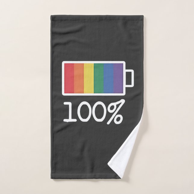 Batería 100% gay Graciosa LGBT Pride Month Equalit (Toalla de mano)