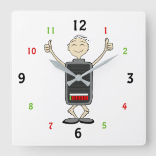 Batería Baja, Buenas Vibraciones – Reloj de Pared 