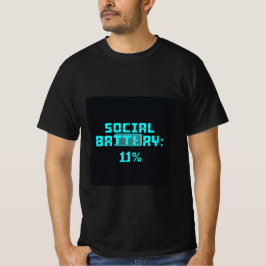 Batería social 1 %- Camiseta estilo Art Glitch Gen