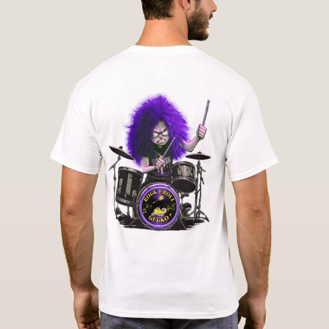 Baterista de camisetas rocosas (Reverso)