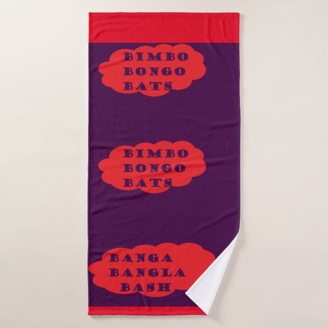 BATES BIMBO BONGO PURPLE ROJO LOGO FUN (Toalla de baño)