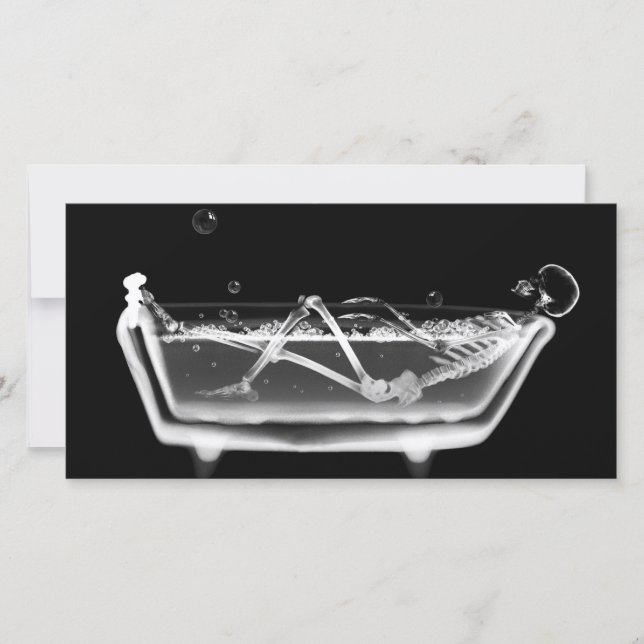 Bath Tub X-Ray Skeleton Blanco y negro (Anverso)