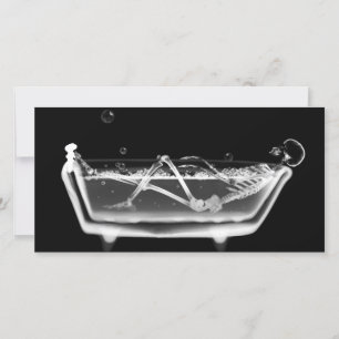 Bath Tub X-Ray Skeleton Blanco y negro