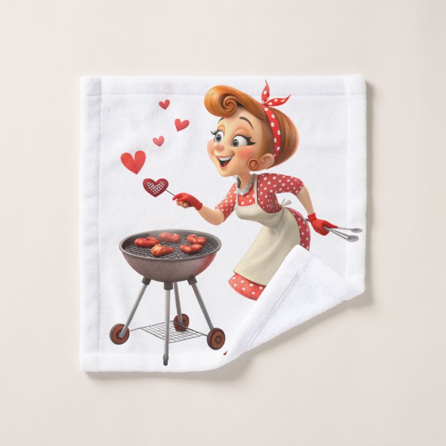 Bathroom Towel Sets Valentine's Day Cooking Hearts (Toallita)