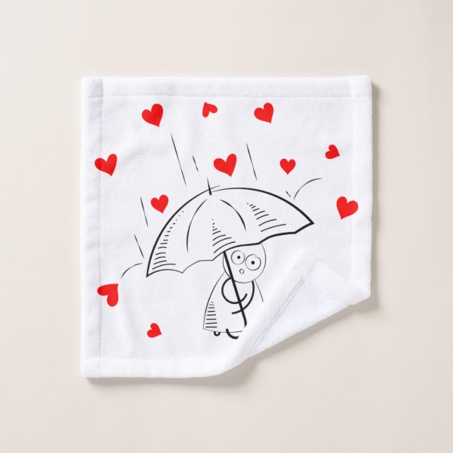 Bathroom Towel Sets Valentine's Day UmbrellaHearts (Toallita)