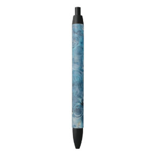 Batik azul con la pluma de los remolinos