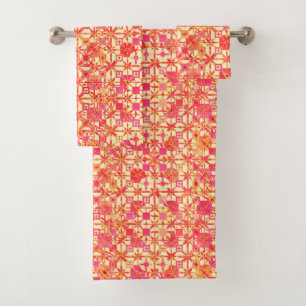 Batik tribal - naranja, rosado coralino y fucsia