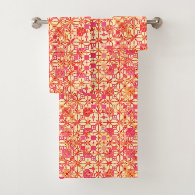 Batik tribal - naranja, rosado coralino y fucsia (In situ)