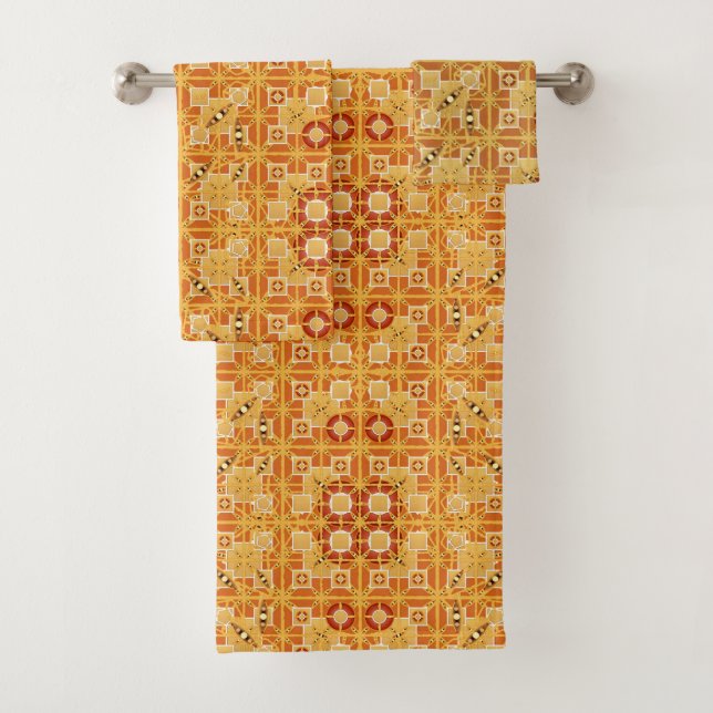 Batik tribal, tonos ámbar y marrón (In situ)