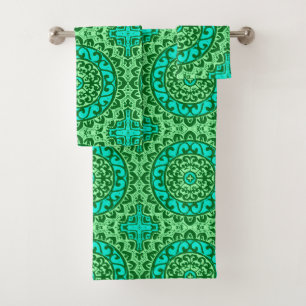 Batik, verde y turquesa al sudoeste de la mandala