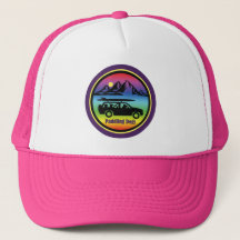 Batimiento del gorra rosado del camionero de los