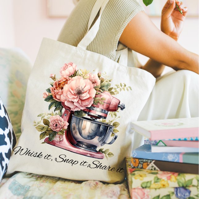 Batirlo, fotografiarlo, compartirlo | Bolsa de man (whisk it, snap it, share it, baking tote bag. )