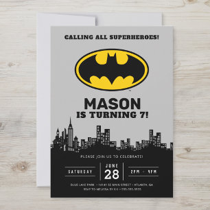 Batman - Ciudad Gótica   Invitación de cumpleaños