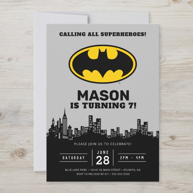Batman - Ciudad Gótica | Invitación de cumpleaños (Subido por el creador)