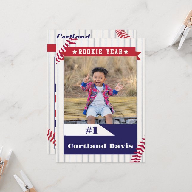 Batter Batter Béisbol Card Invitación de primer cu (Anverso/Reverso In Situ)