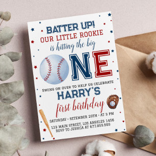 Batter Up Baseball Invitación de cumpleaños 1