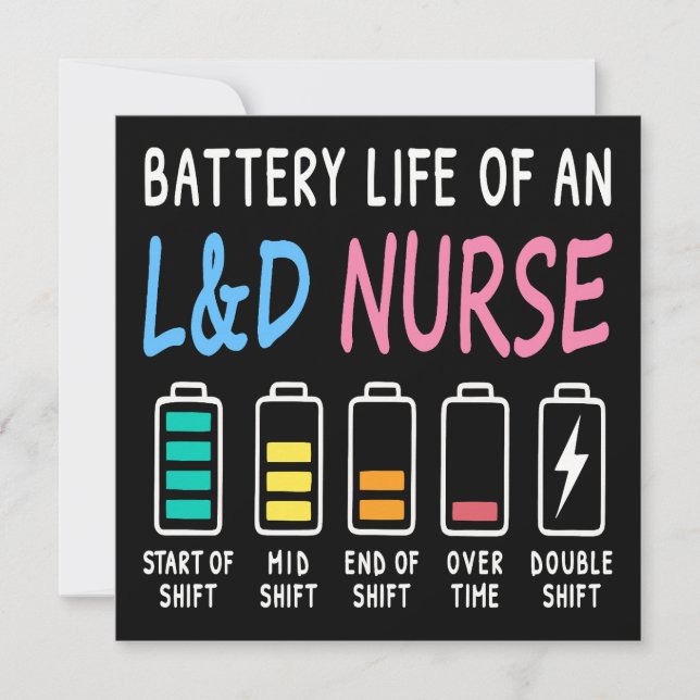 Battery life of an L&D nurse humor chart (Anverso)