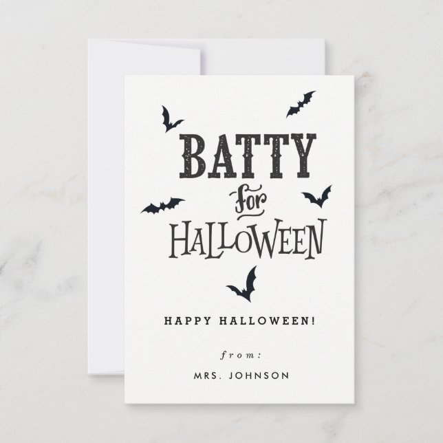 Batty para las tarjetas de Halloween (Anverso)