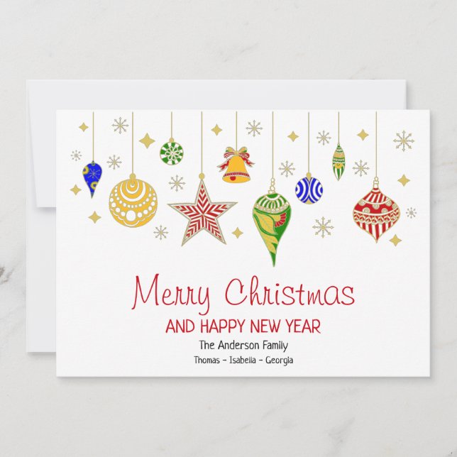 Baubles de Navidades coloridos personalizados (Anverso)