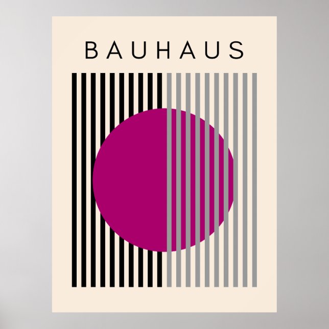 Bauhaus Arte Moderno Rayas de Círculo Púrpura (Frente)