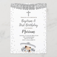 Bautismo Chica Charra Plata e invitación de cumple