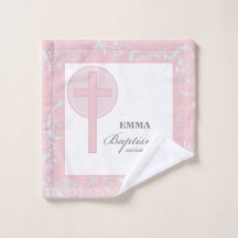 Bautismo Chica de encaje rosa personalizado