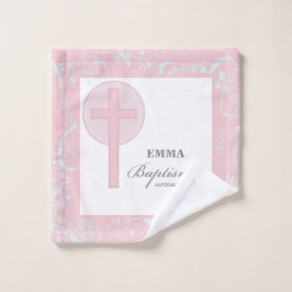 Bautismo Chica de encaje rosa personalizado