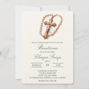 Bautismo crucifijo en la invitación española