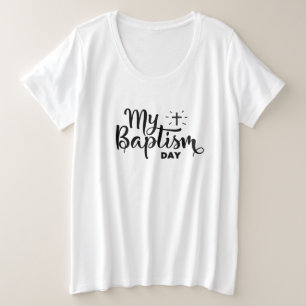 Bautismo de camiseta de tamaño más grande para muj