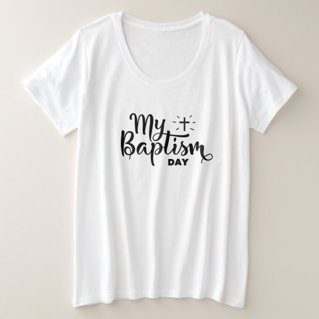 Bautismo de camiseta de tamaño más grande para muj (Anverso del diseño)