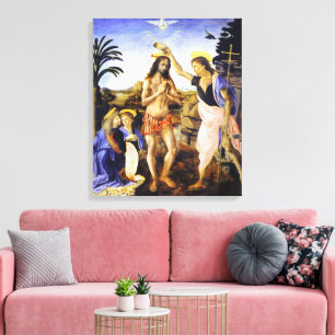 Bautismo de Cristo por Leonardo da Vinci Arte Fino