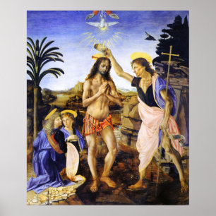 Bautismo de Cristo por Leonardo da Vinci Arte Fino
