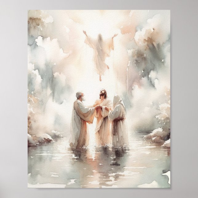 Bautismo De Jesús, Impresión Digital, Acuarela Jes (Frente)