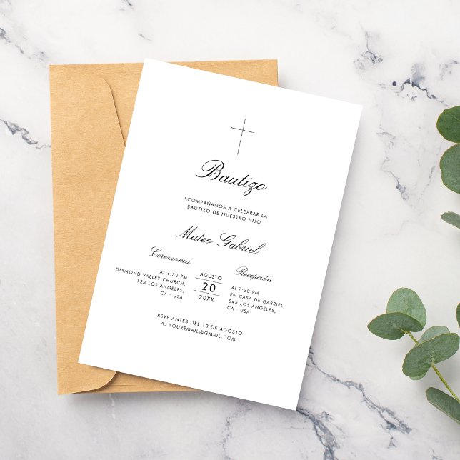 Bautismo en la elegante invitación a Bautizo (Subido por el creador)