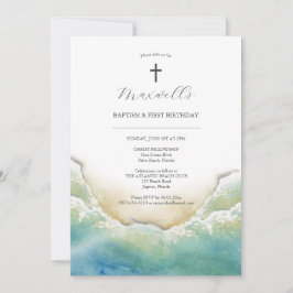 Bautismo en la playa e invitaciones para el primer