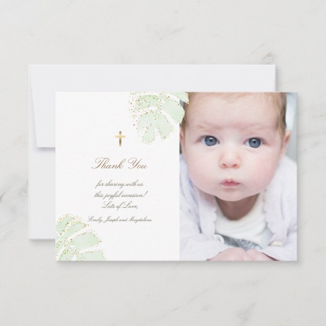 Bautismo gracias a la invitación purpurina de hoja (Anverso)