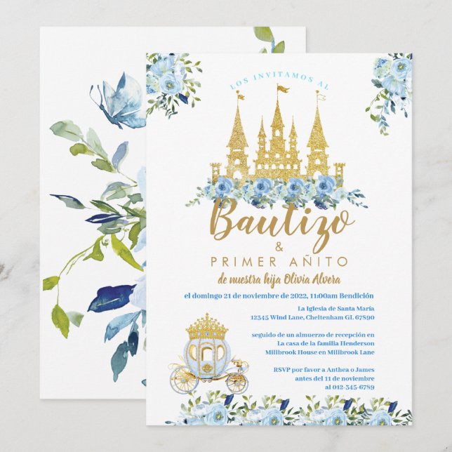 Bautismo invita a bautizo a invitaciones (Anverso / Reverso)