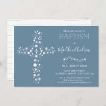 Bautismo, invitación a la cristiandad, azul modern
