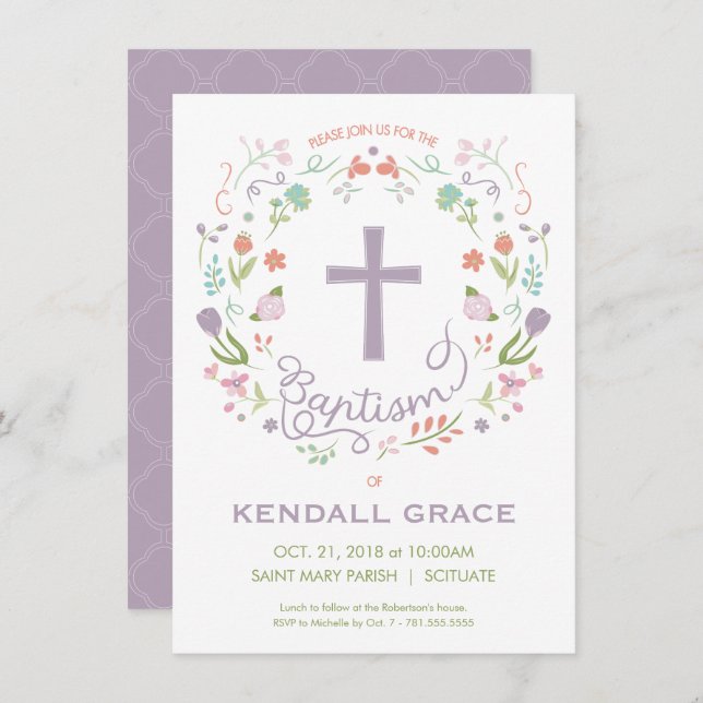 Bautismo, invitación a la cristiandad para Chica - (Anverso / Reverso)