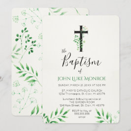 Bautismo - Invitación botánica