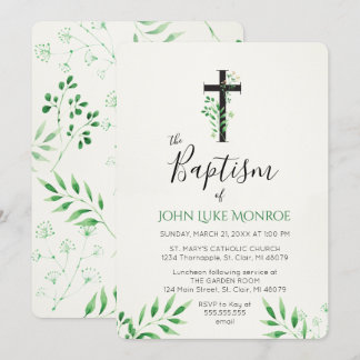 Bautismo - Invitación botánica