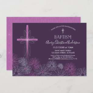 Bautismo, invitación del bautizo - chica,