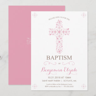 Bautismo, invitación del bautizo - la niña invita