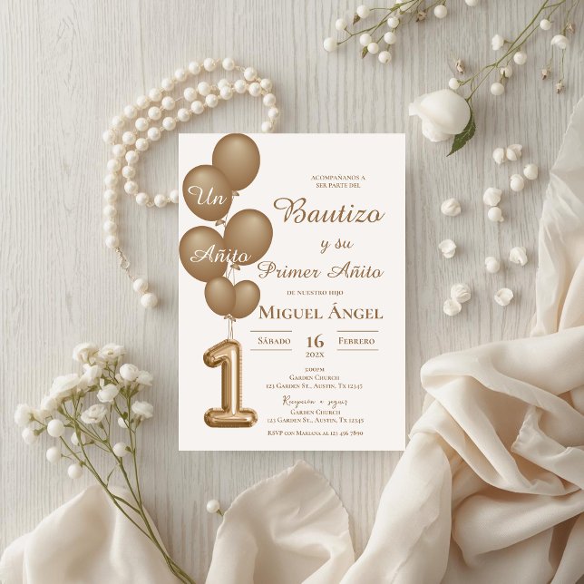 Bautismo y invitación al primer año en español (Subido por el creador)