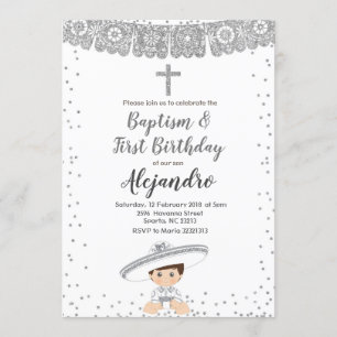 Bautismo y invitación de cumpleaños de Silver Char