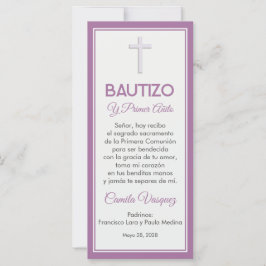 Bautismo y primer marcador Minimalista de cumpleañ