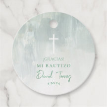 Bautizo Etiqueta para Recuerdos Verde Etiquetas Fa
